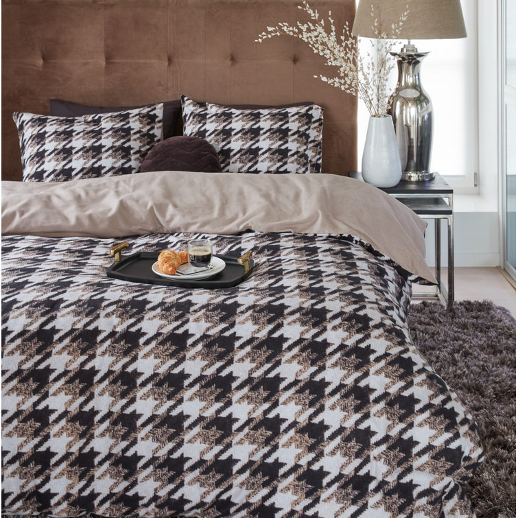 JO&ME Pied De Poule Cotton No Houndstooth Duvet Cover Set Wayfair